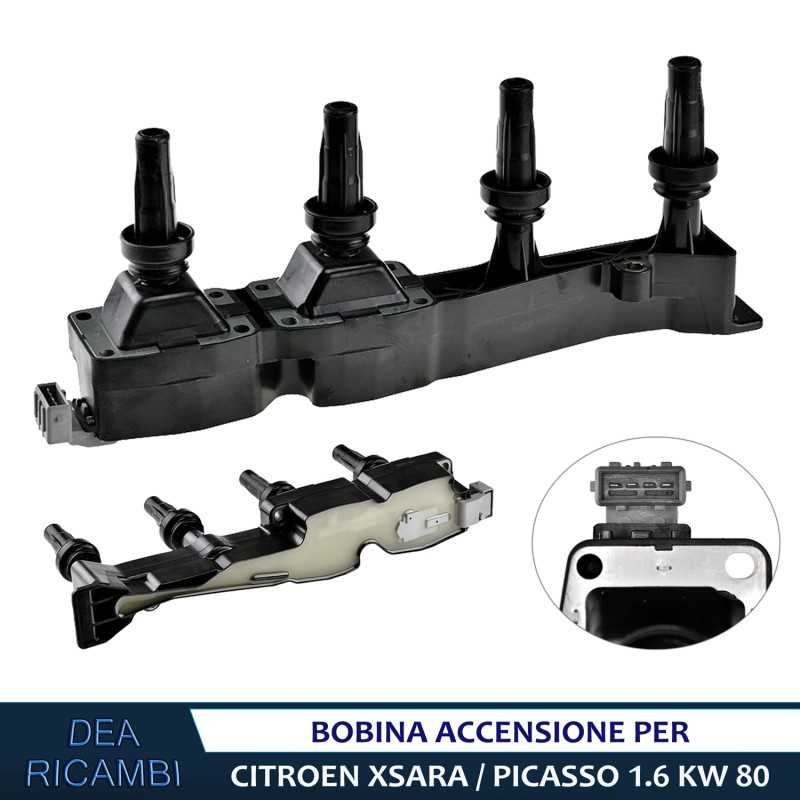 Bobine Accensione Bobina Accensione per CITROEN XSARA, PICASSO 1.6 KW 80 dal 2000 al 2011 BAPE005 