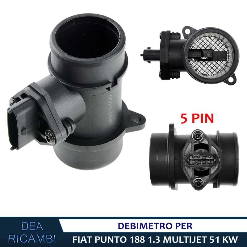 Debimetri Debimetro Misuratore Massa Aria per FIAT PUNTO (188) 1.3 JTD 51kw 03-12 MFFT000 