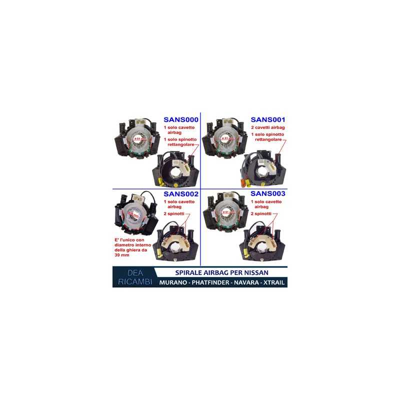 Molle Spirali Airbag Molla Spirale Anello Contatto Airbag NISSAN Pathfinder III 05-20 SANS000 