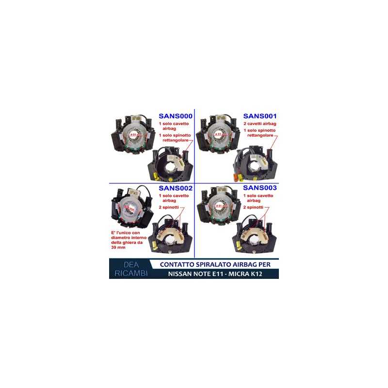 Molle Spirali Airbag Molla Spirale Anello Contatto Airbag NISSAN Note E11,NE11 06-12 SANS002 