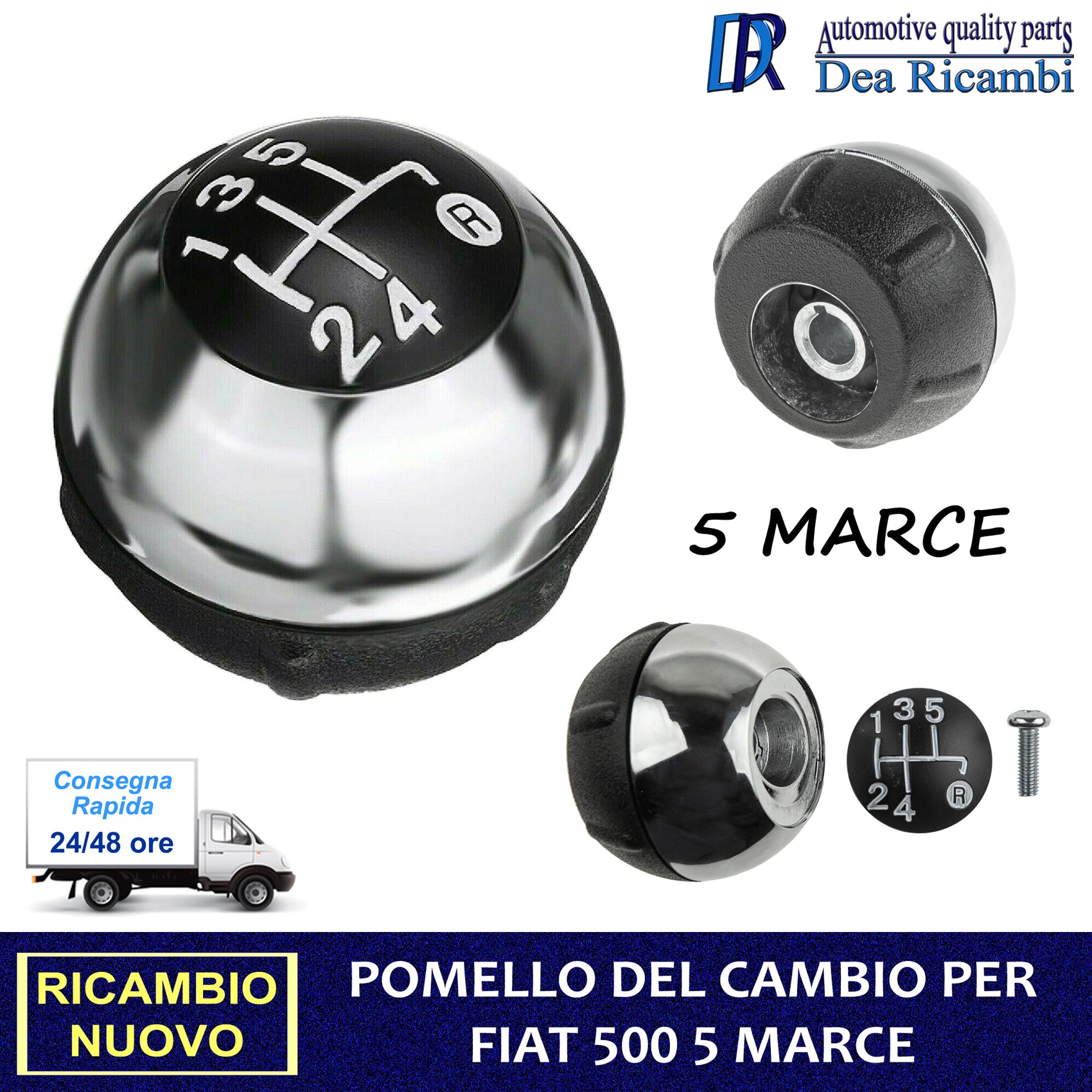 Pomello Cambio 5 Marce per FIAT 500 (312) 0.9 1.0 1.2 1.3 1.4 07- PCFT005